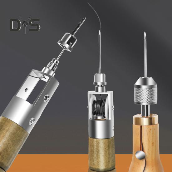 Leather Sewing Awl Set Hand Stitcher Leather Repair Tool Kit with Needles Wrench Screwdriver Hand Sewing Tool for Leather Heavy Fabric DIY Leather