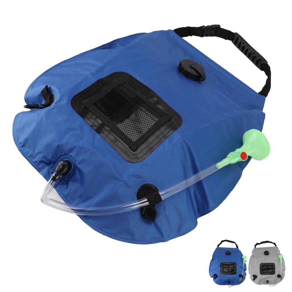 Solar Shower Bag 20L Solar Heating Camping Shower Bag with On Off Switchable Shower Head for Hiking 