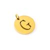 New titanium steel English letter DIY pendant fashionable stainless steel round hollow letter pendant