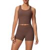 Cross-border Solid Color Reversible Yoga Vest & Shorts Fitness Set