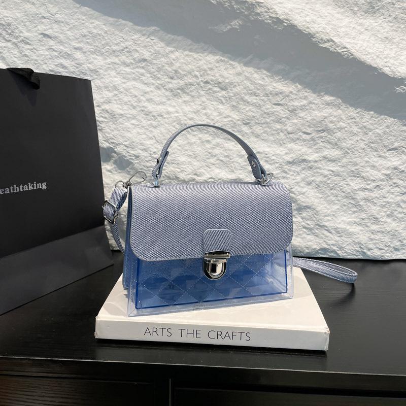 

2025 новая сумка-мессенджер женская модная с высоким чувством прозрачная универсальная одноплечевая портативная диагональная сумка-седло синий