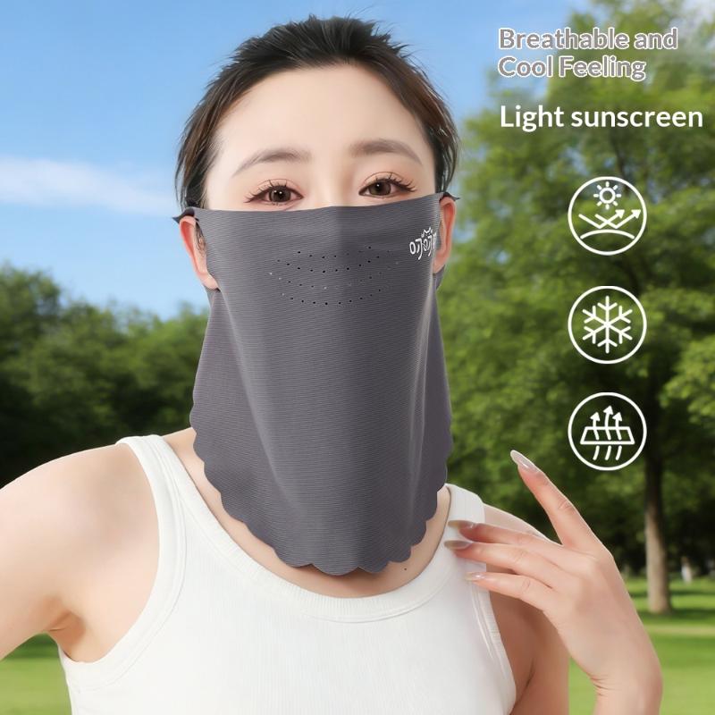 1Pcs Ice Silk Mask Cycling Sunshade Uv Protection Face And Neck Protection Sunscreen Mask For Men And Women