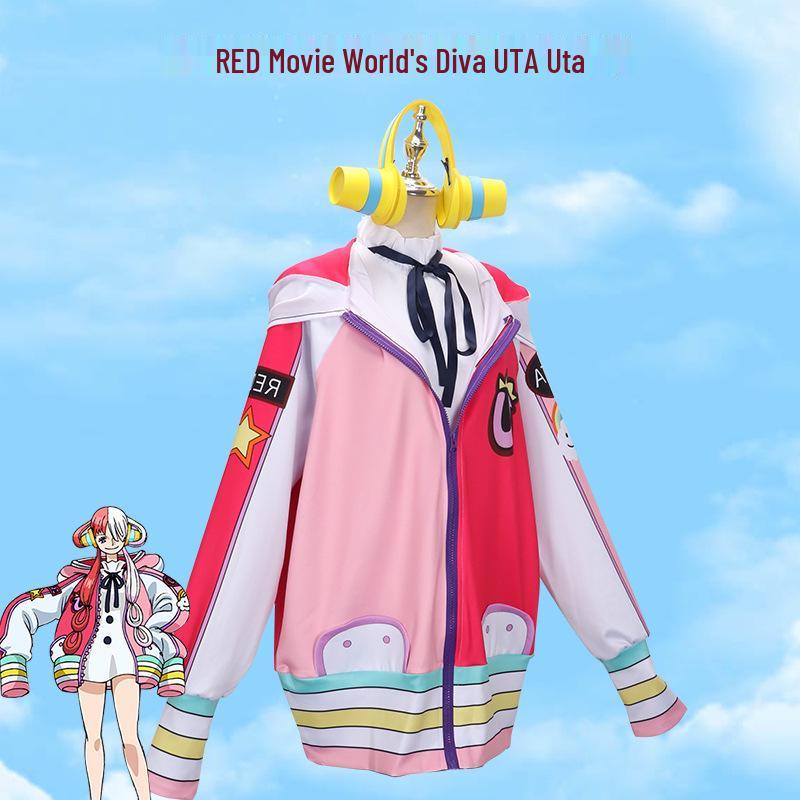Červený Uta Cosplay Set: Japonský Lolita kabát a rukávy skladem
