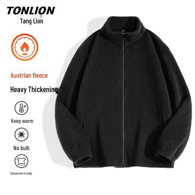 TonLion Men's Winter Stand Collar Fleece Jacket