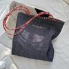 Retro Doublesided Denim Canvas Bag Women's New Korean Versatile Commuter Largecapacity Shoulder Cloth Bag
