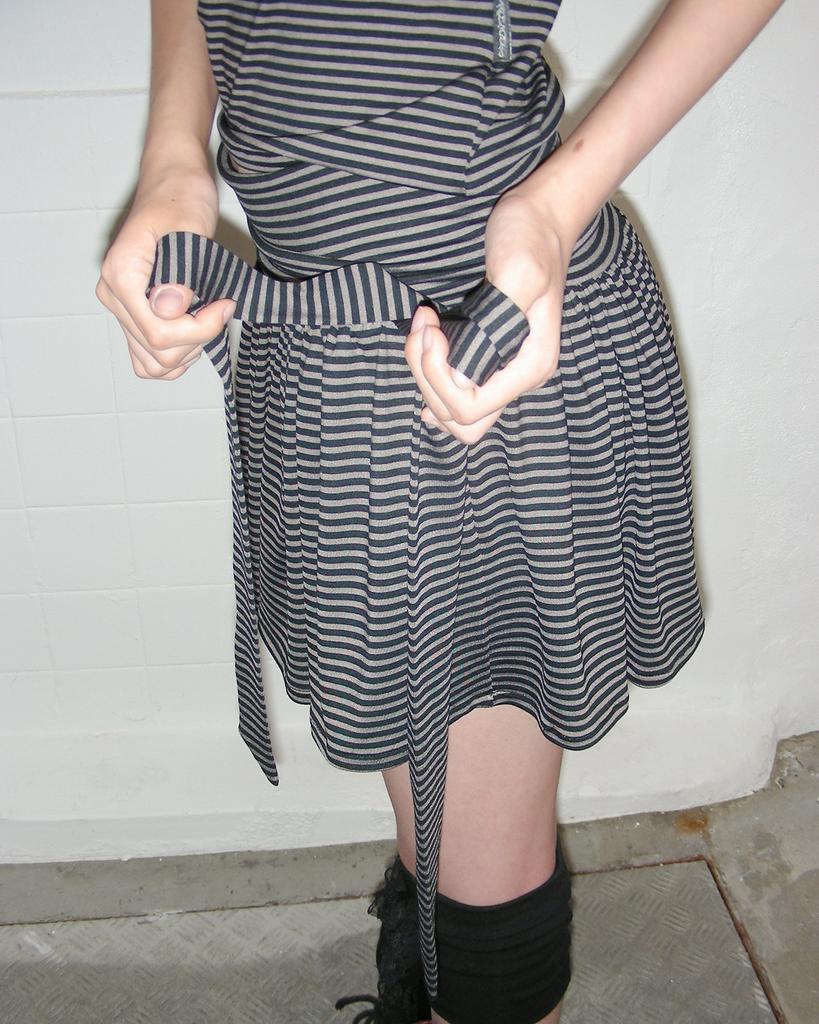 Aconciell Striped Tie Skirt