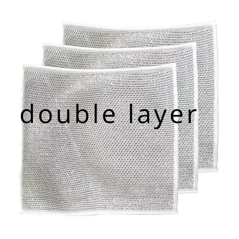 

Оптовая продажа металлическая стальная проволока тряпки ткань для дома кухня кастрюля сковорода мытье посуды двухстороннее полотенце салфетки для уборки полотенце скребок тряпка 10pcs