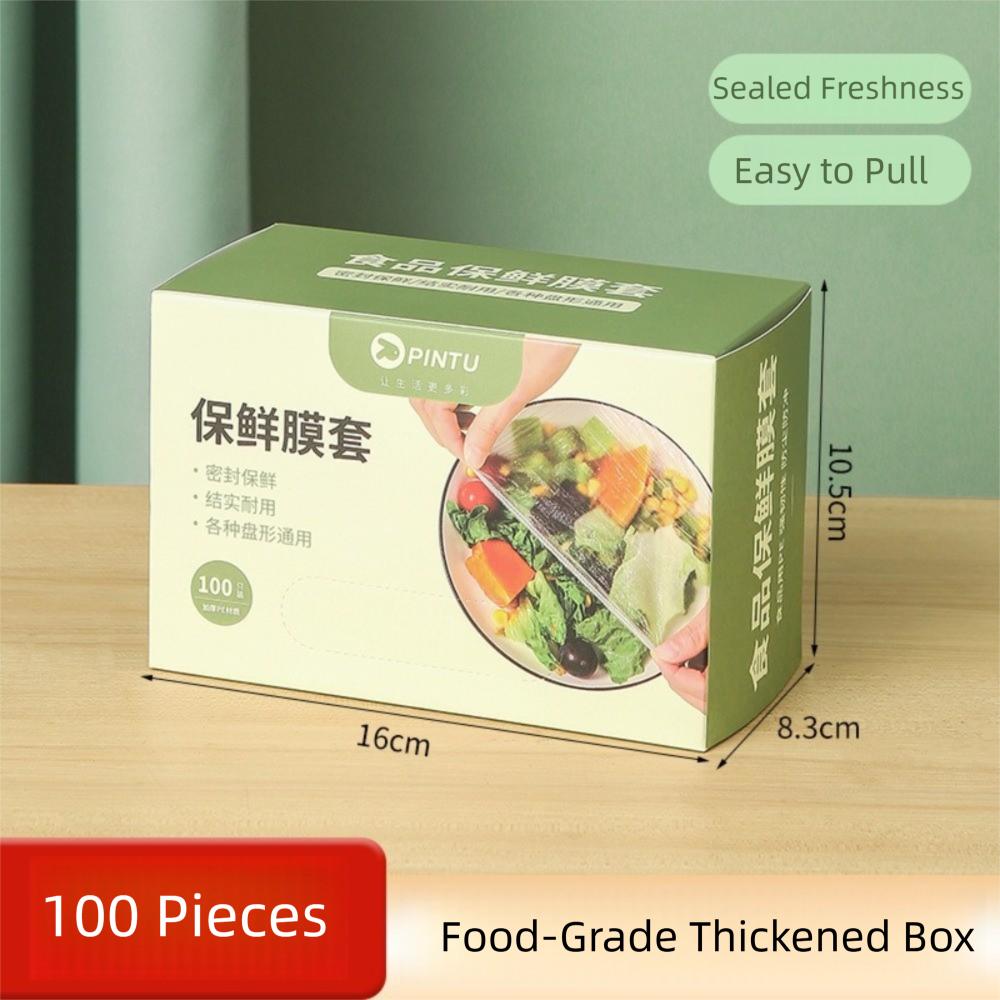 New Disposable Cling Film Cover Food-grade Elastic Mouth Plastic Wrap Fresh Keeping Thickened Food Cover Household Use