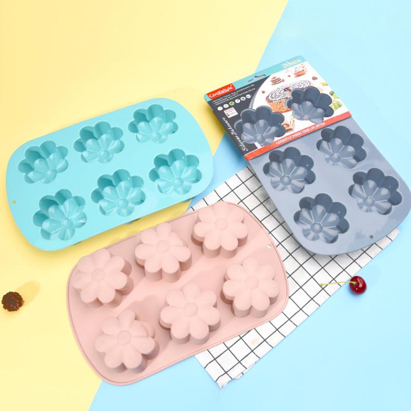6-Hole Silicone Cake Mold, Heart-Shaped Silicone Mold, Diy Cake And Chocolate Baking Tool, Ice Cube Mold.