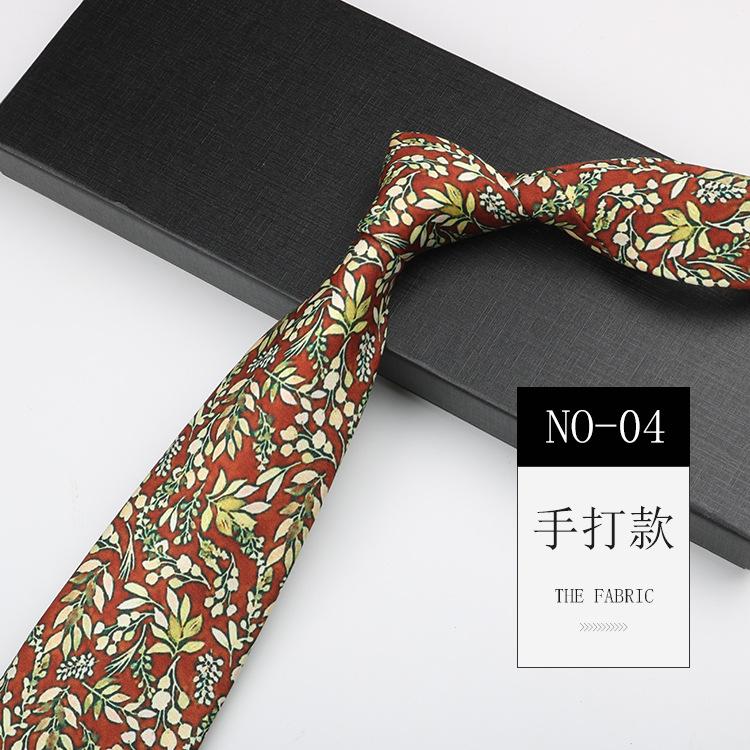 Men'S Printed Tie, Pattern Retro Gentleman'S Suit Shirt Width 9Cm Silk Soft Long Hand-Typed