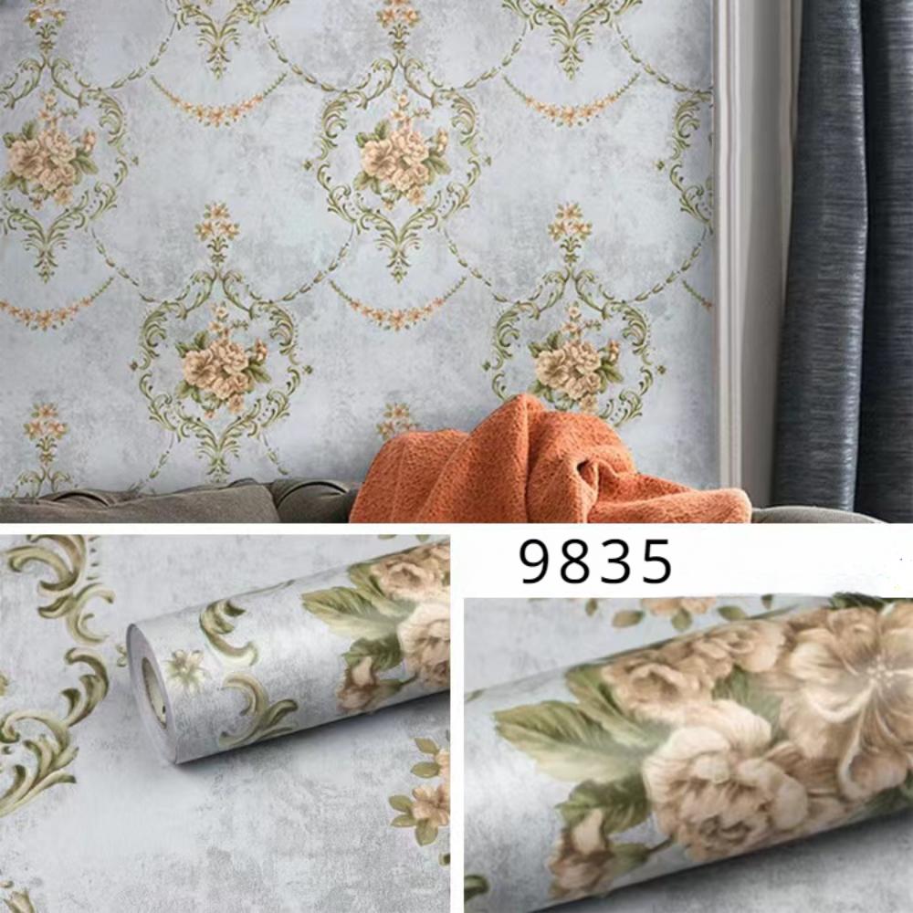 Europäischer Stil Selbstklebende Tapete Wasserdicht Wohnzimmer Schlafzimmer Tapete Blumen Kontaktpapier Heimdekorationsaufkleber