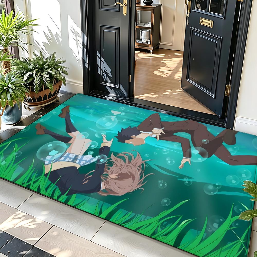 Anime A-A S-Silent V-Voice Floor Mat Soft Flannel Floor Mat Suitable for Entryways, Living Rooms, Bedrooms, and Bathrooms