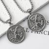 Stainless Steel Mexican Peso Charm Necklace for Men & Women - Titanium Long Sweater Pendant
