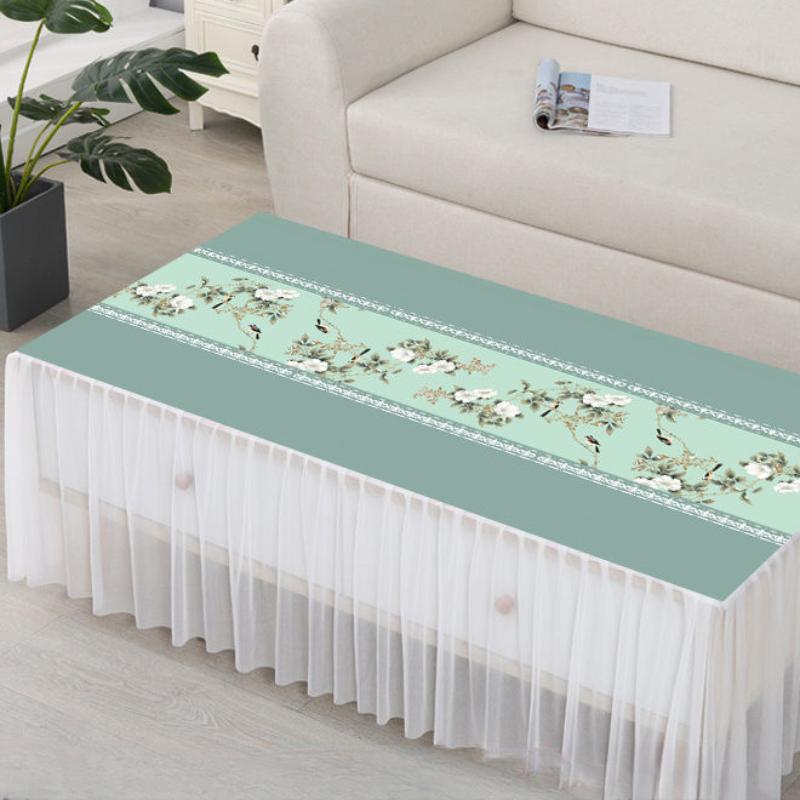 Minimalistische Spitzen-Rundum-Couchtischabdeckung, wasserdicht, ölbeständig, waschbar, Couchtisch-Set, Wohnzimmer, dekorative Tischdecke
