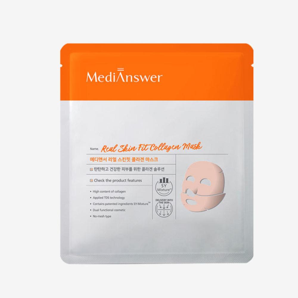 MediAnswer Real Skin Fit Collagen Mask 20 Sheets Firming and Deep Hydrating Hydrogel Sheet Mask Bulk Pack
