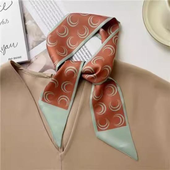 Silk Scarf Headband French Braided Hair Ribbon Versatile Ponytail Streamer Headgear Bag Decoration
