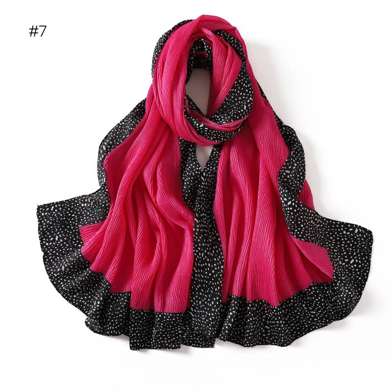 80*180cm Women Plain Solid Wrinkle Hijab Scarf Lady High Quality Wraps Shawls Muslim Headband Islamic Scarves Ramadan