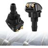 2 PCS Front Windshield Washer Nozzle, Double-hole Straight Column Water Spray Nozzle, Car Wiper Washer Nozzle, Fit for Most Vehicles (Black)