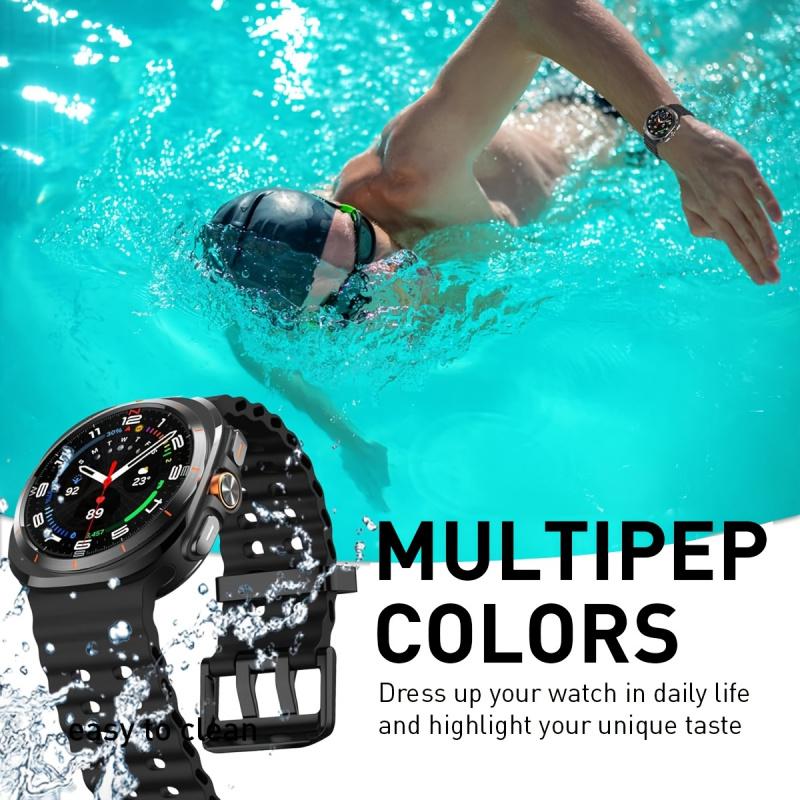 2pcs Silicone Watch Bands for Samsung Galaxy Watch Ultra 47mm, Square Hole Design, Multi-Color, Perfect Compatibility, Smartwatc