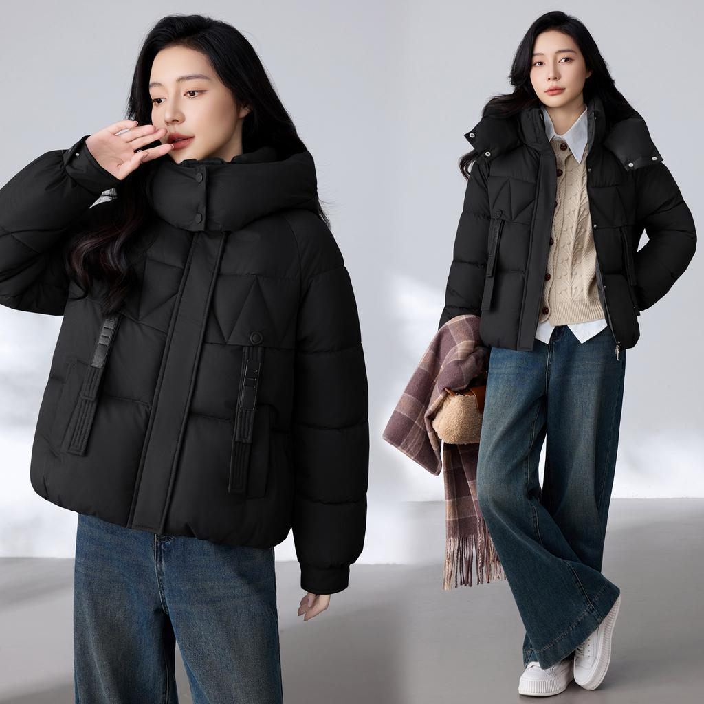 Fashion hooded cotton-padded clothing women's short winter new small thickened bread clothing cotton-padded jacket women