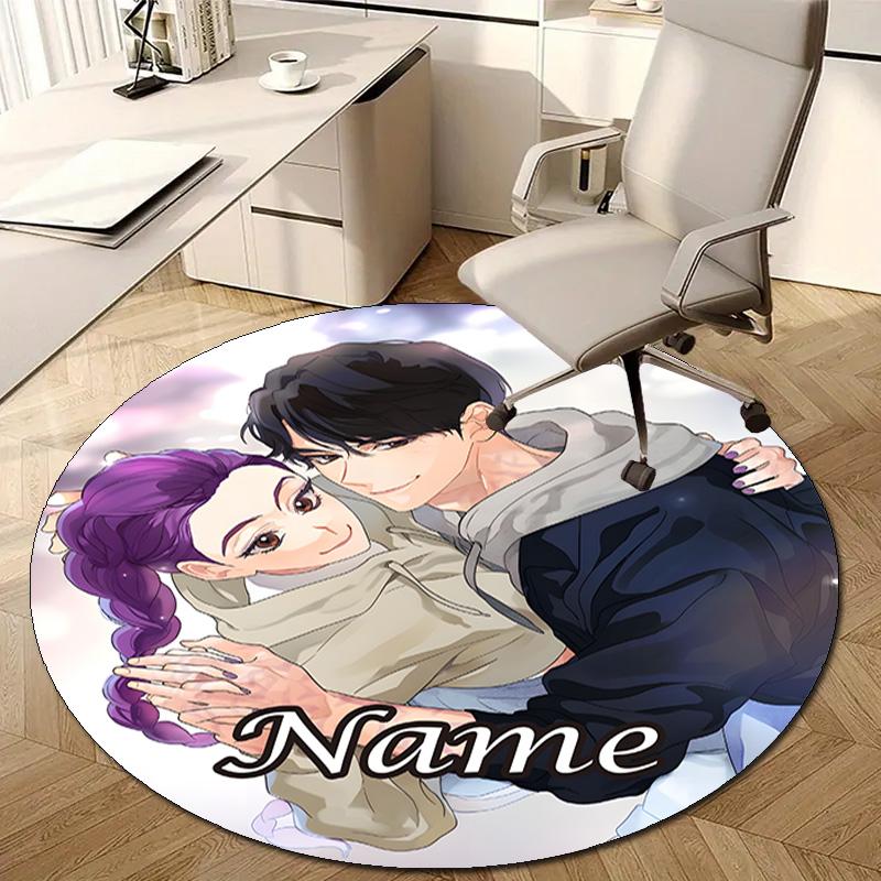 Personalized K-KPop Demon Hunters Round Chair Office Rug - Perfect for Mat, Office Chair & More - Ideal Gift for Birthdays and Holidays