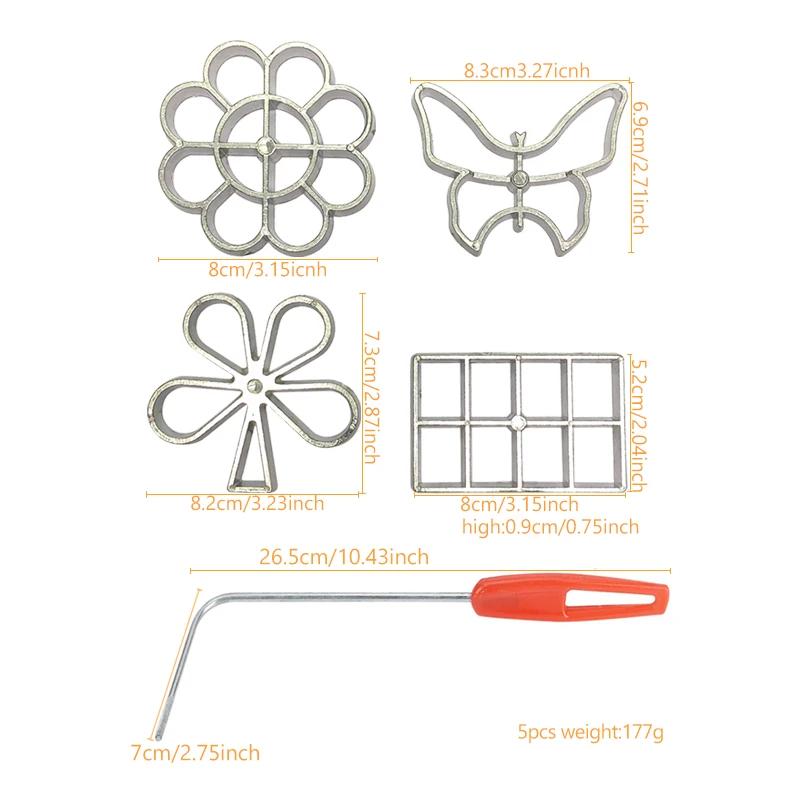 Aluminum Rosette Mold Iron Maker Waffle Alloy Frying Snack Funnel Cookie Bake Mold Bunuelos Mold with Handle Baking Tool