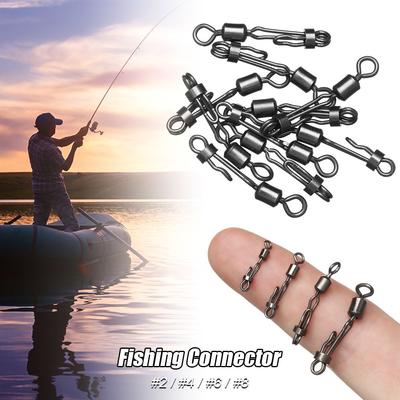 10/20 Pcs/Pack New Style Carp Rolling Swivel With Lock Snap Quick Change 8-Shape Ring Fishing Accessories Connector Solid Ring
