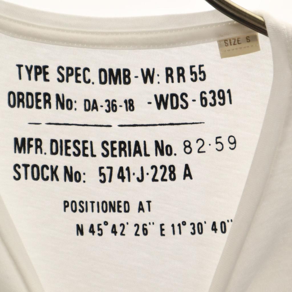 Diesel Short Sleeve T-shirt S White Men's Used