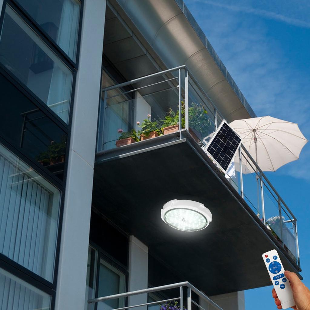 800W 3 Colors LED Solar Ceiling Light Solar Panel Light Indoor Outdoor Waterproof LED Ceiling Light with Remote Control