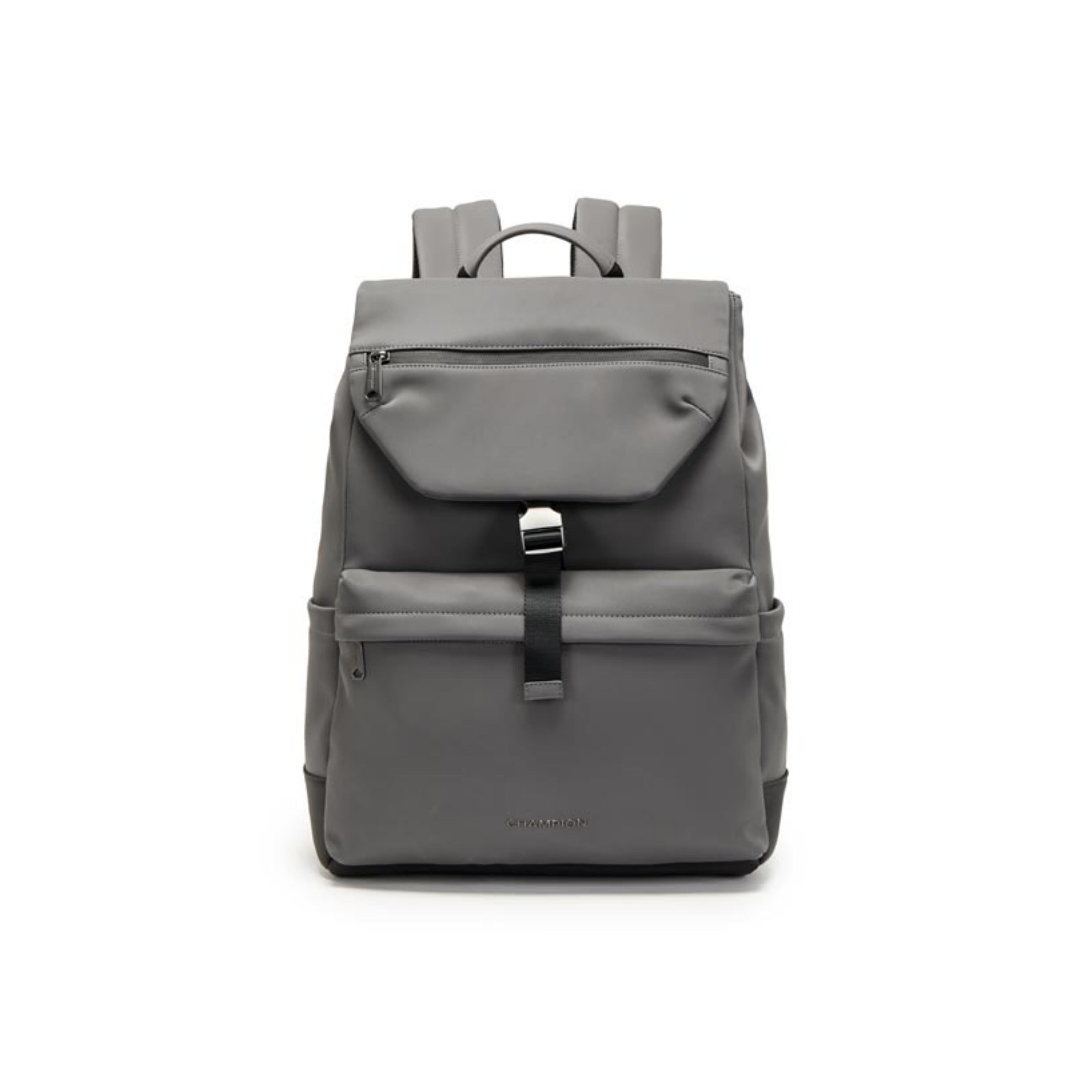 Champion Minimalist Casual Daily Commuter Versatile Practical Backpack Synthetic Leather Backpack Unisex backpack Wolf-Tooth-Gray Black U5CACPU03 Black