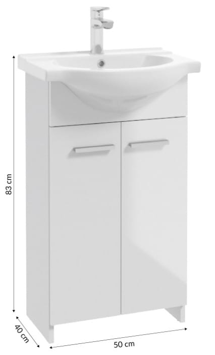 Freestanding Bathroom Cabinet with Sink 85x50 Marlena with Compact Faucet