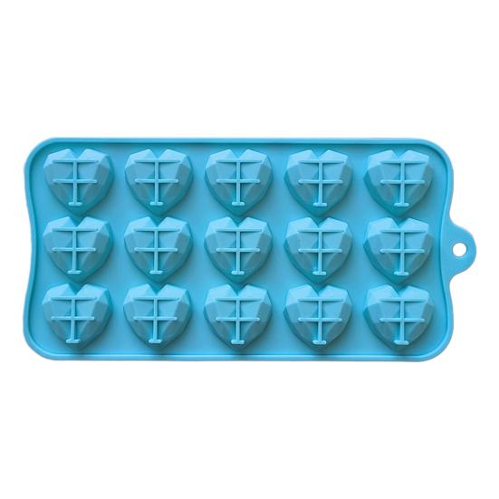 

Силіконова форма для випічки 3D Алмазне Серце, 15 комірок, Форма-піддон у формі Алмазного Серця, Силіконова Форма для Випічки Торта, Шоколадного Мусу, Десерту