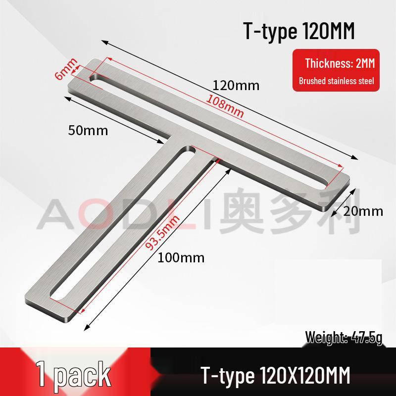 Stainless Steel 90° Movable L-Shaped Corner Bracket with Long Hole for Shelf Support