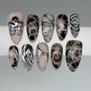 Sweet Cool Silver Metal Personality Wear Armor 24 Pieces Press On Nails