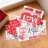6/12Pcs Valentines Day Couple Scratch Card with Stickers DIY Romantic Love Heart Greeting Card Wedding Engagement Anniversary Party Supplies