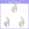 Geometric Alloy Cat Eye Stone Flower Brooch With Electroplating For Women And Men