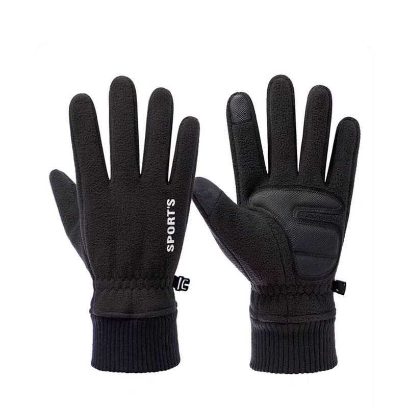 

Winter Skiing Warm Gloves for Men Outdoor Cycling Waterproof Non Slip Thickened Female Couple Touch Screen Lamb Fleece чёрный