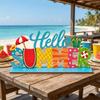 2D Pattern Summer Party Decorations Summer Theme Multi-Color Hawaiian Themed Ornament Wood Wooden Table Centerpiece Luau Theme