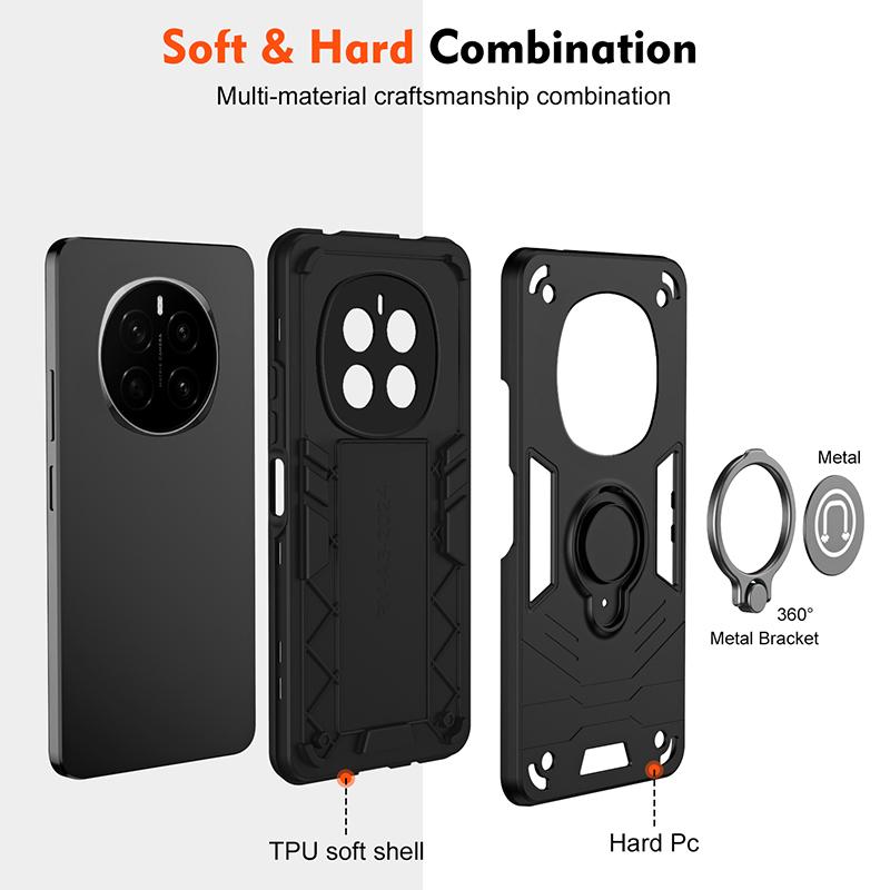 For Honor Magic 7 Heavy Duty Armor Shockproof Dust-Proof Phone Case For Honor Magic 7 Ring Holder Camera Lens Protection Cover