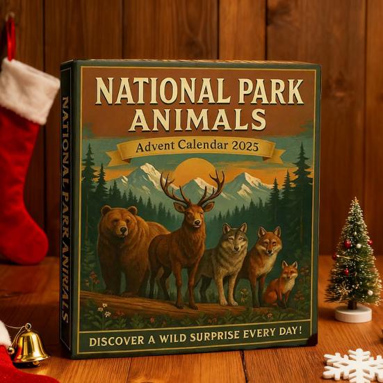 Veverka Vánoční adventní kalendář 2025 24denní odpočítávací krabička Multifunkční dekorace pro děti Rodinu Přátele