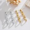 Korean Geometric Irregular Chain Earrings - Luxury Slimming Studs for Women