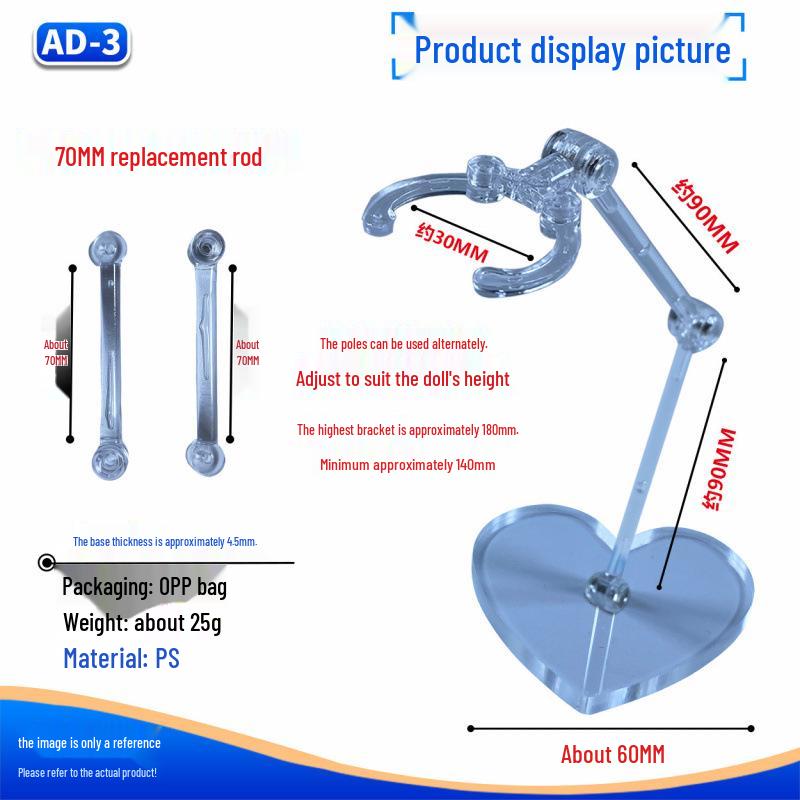 Transparent Acrylic Doll Display Stand with Support Base