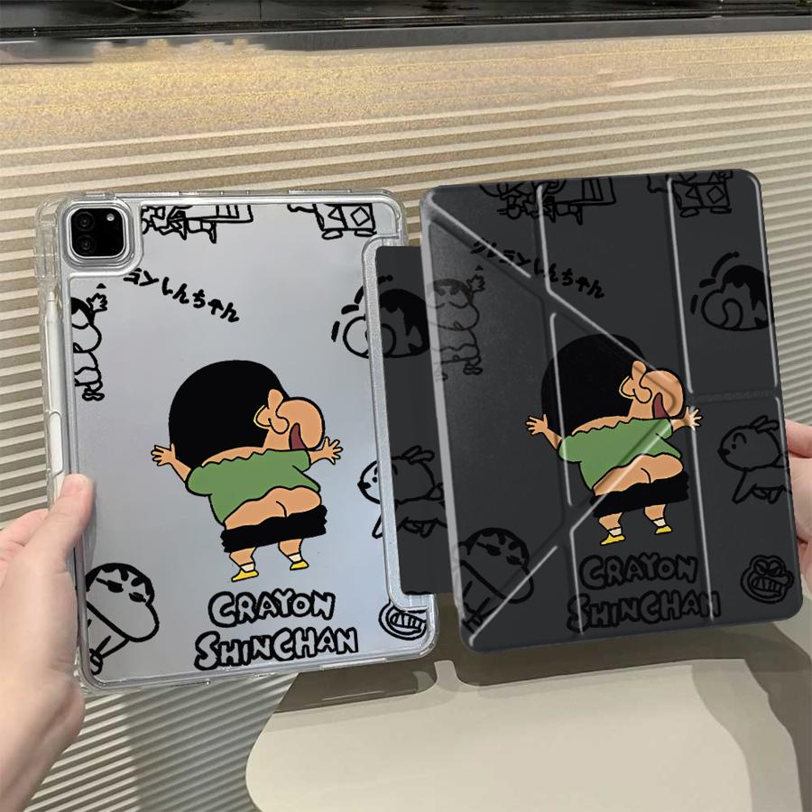 

Funny Crayons Shin-Chans Y-Fold Holder Cover Tablet Case For iPad Air 4 5 M3 M2 1 2 M4 11inch Pro 2025 Mini 6 7 Pro 11th 10th iPad Mini 7 8.3