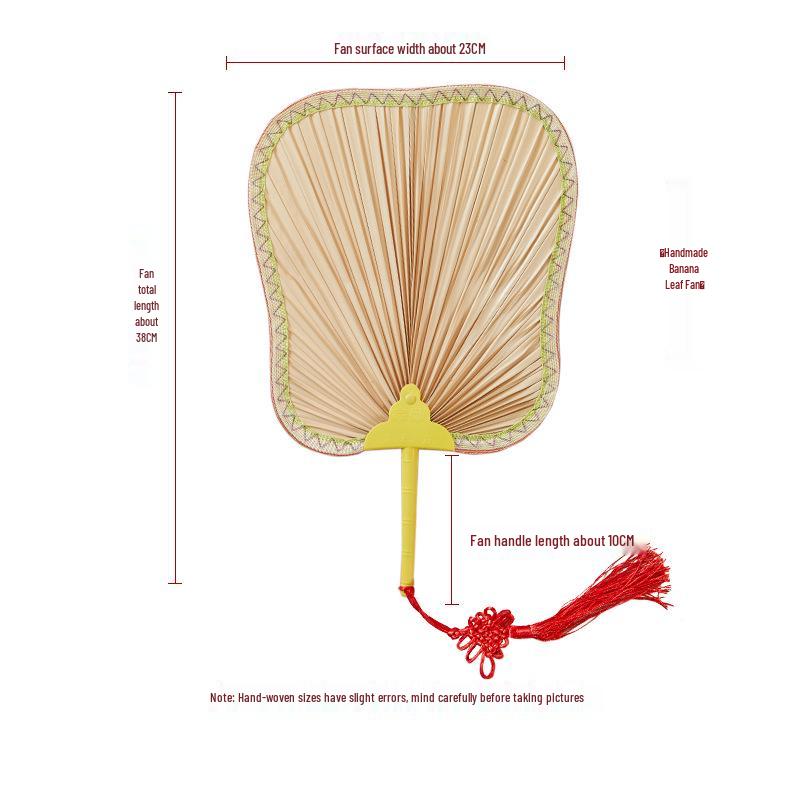 Hand-Woven Summer Round Fan: Classic Plantain, Cattail, Ji Gong, Sunflower Designs for Cooling Off