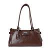 Vintage Retro Leather Baguette: High-capacity Lock Briefcase Handbag