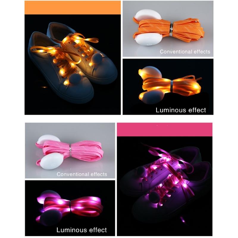 1 Pair LED Light Up Shoelaces for Night Running, Party, Mutlicolor Lighting Shoe Laces Glow Shoe Laces for Sneaker