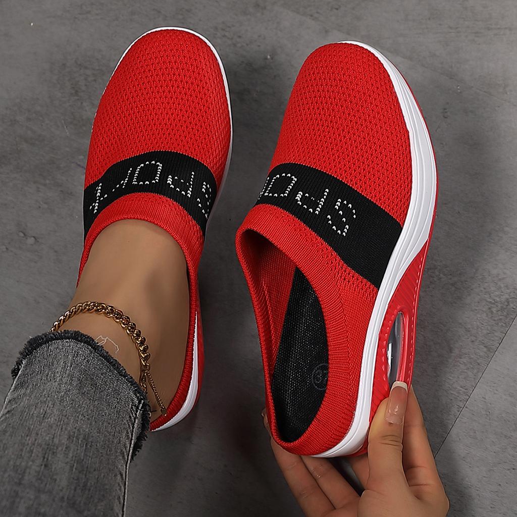 Neue Damen-Frühlingsschuhe Mesh-Freizeitschuhe Fußbedecker atmungsaktive Slipper Einzelschuhe Flyknit Übergröße