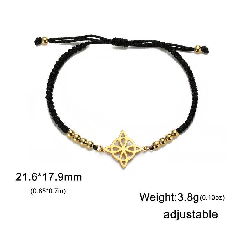 Unisex Adjustable Classic Witch Knot Bracelet - Black & Red Woven Rope