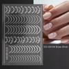 Adesivi Nail Art Lineari Oro Rosa Argento Metallo Adesivi per Unghie Lettere Decalcomanie Strisce Curve Nail Art Adesivi per Unghie
