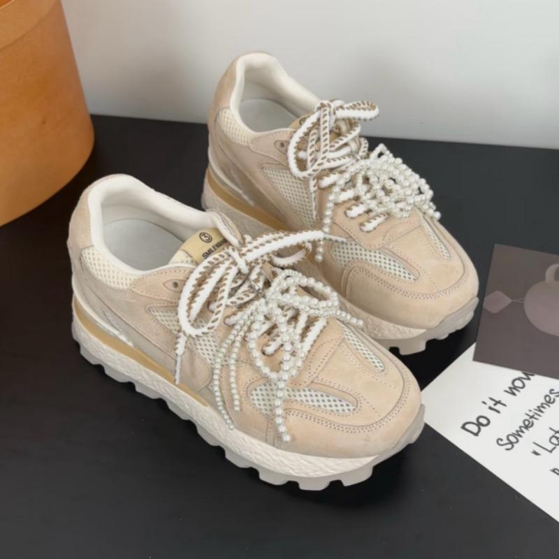 

Niche inner height increase women s summer new leather versatile sports and leisure dad shoes 40